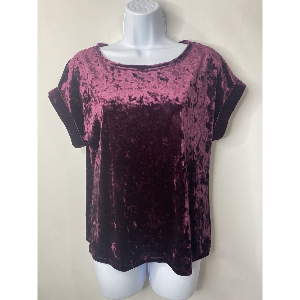Gap Womens Crushed Velvet Burnout Shirt Size Small Moody Jewel Tones Christmas